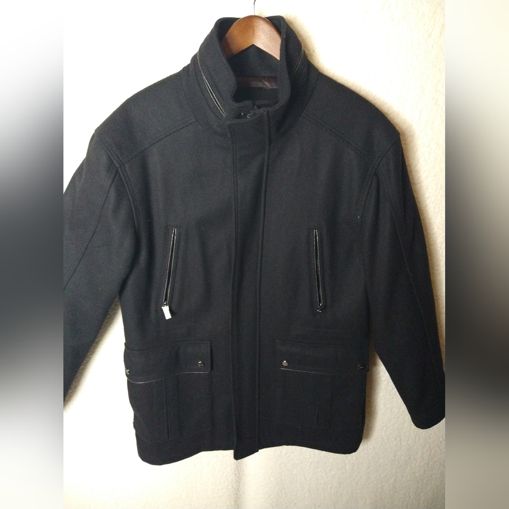 ANDREW MARC New York Wool Blend Jacket Coat Mens Size L Black New
